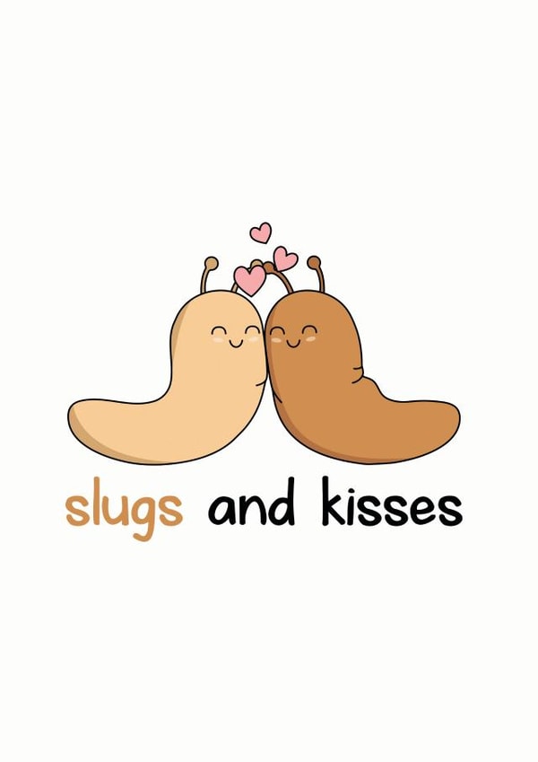 slugs and kisses slug Valentines Day Card 20075 created by Frendly Uk