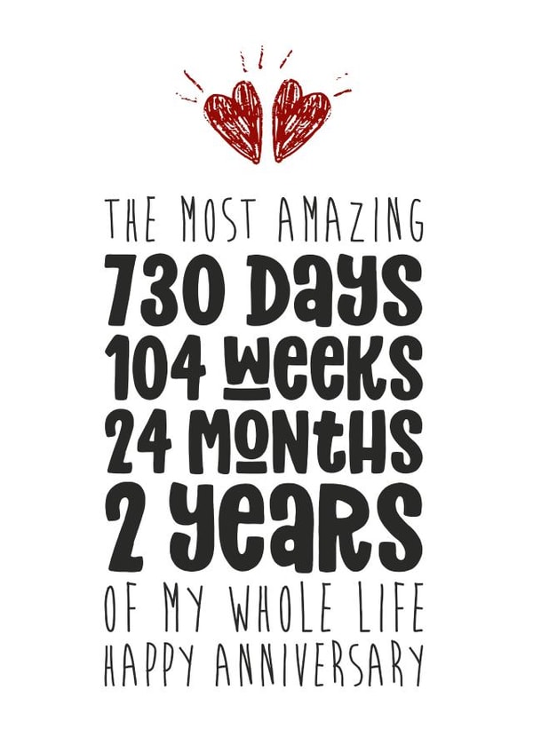 2nd two years Anniversary Card 16677 created by Waffle & Faff