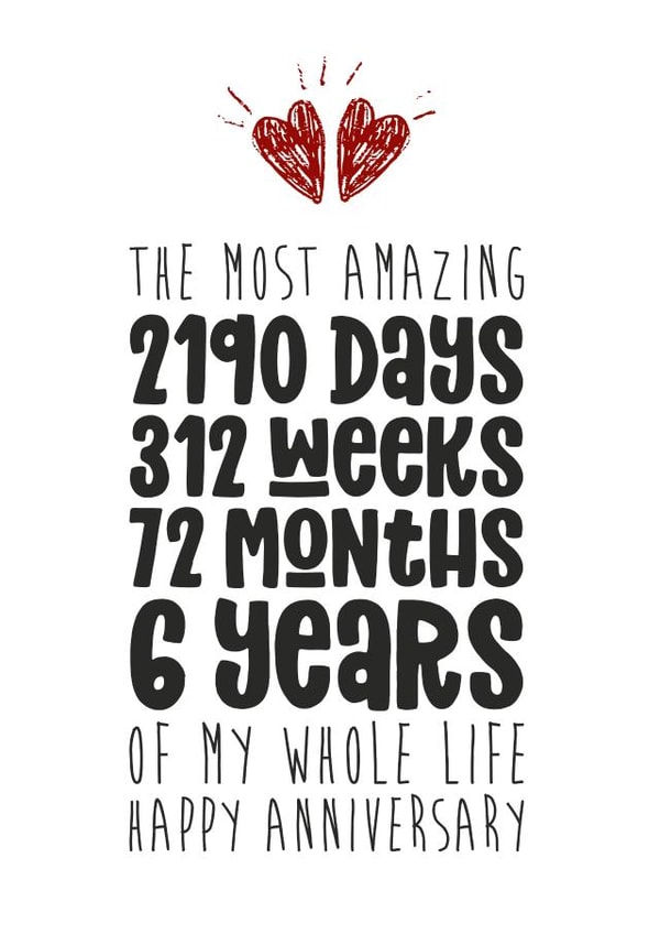 6th 6 years Anniversary Card 16678 created by Waffle & Faff