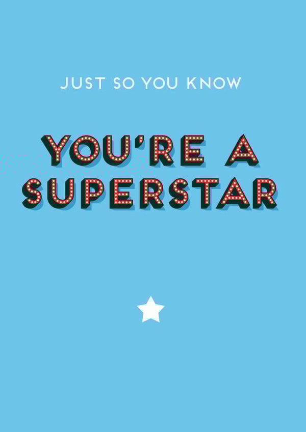 superstar you Thank You Card 9903 created by Jon Hall Design