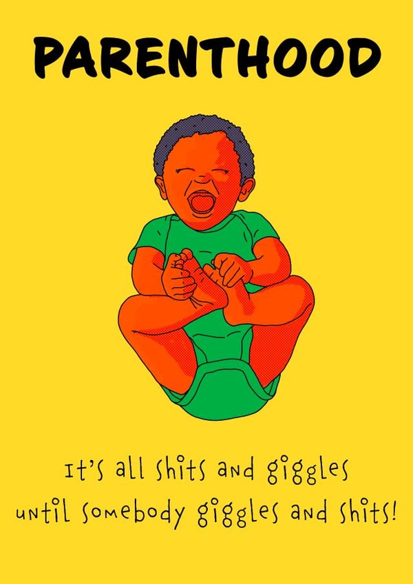 Shits and Giggles Parenthood Card created by Embers and Ink