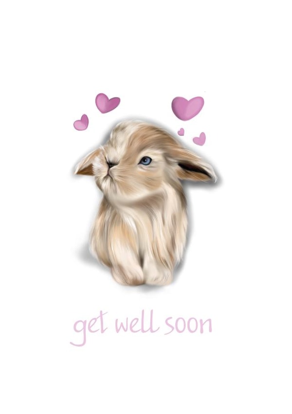 bunny rabbit Get Well Card 20087 created by Lauren Ring