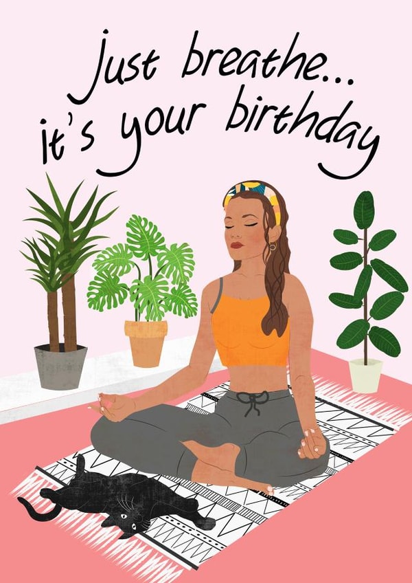 breathe yoga Birthday Card 17158 created by Jessica Hubbard