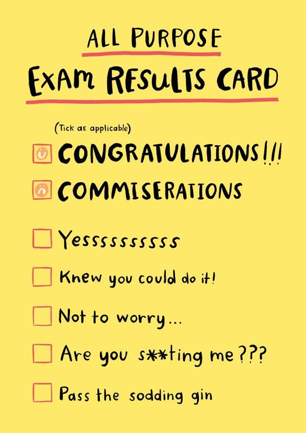 exam results funny Exams Card 10999 created by Lisa Greener