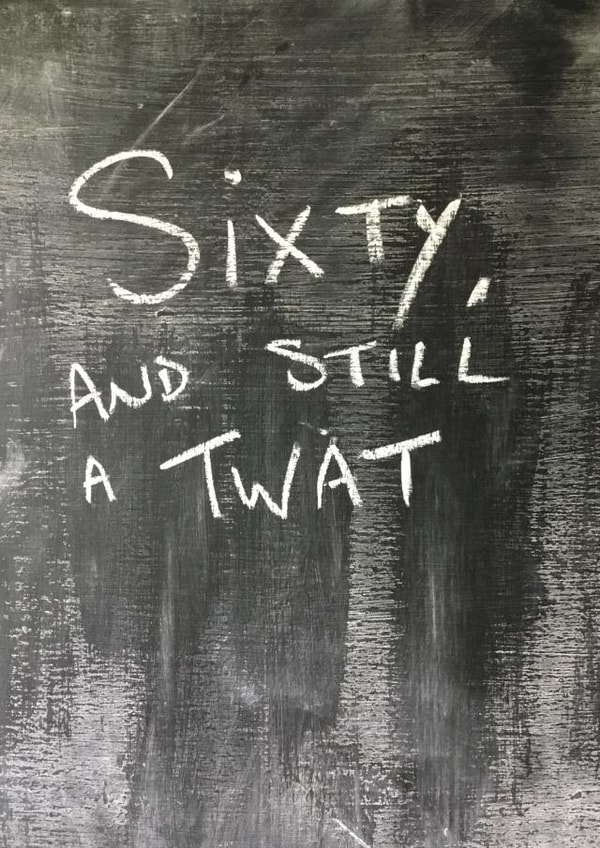 Chalkboard 60th birthday card created by Hot Balloon Art