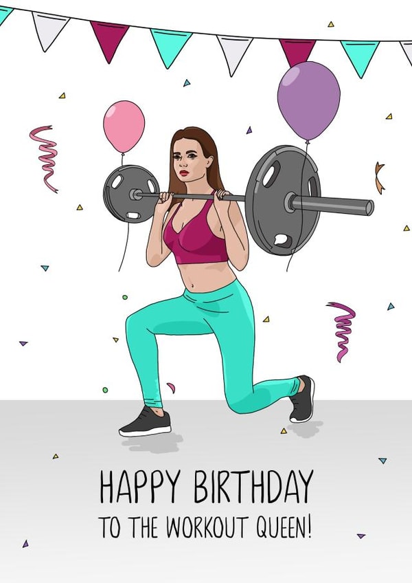 gym workout Birthday Card 11773 created by Evie Garnett Designs