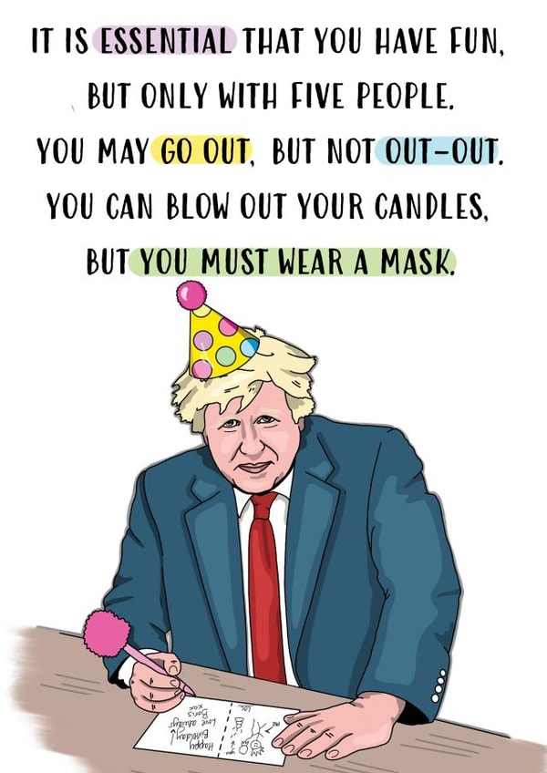 boris johnson isolation Birthday Card 40670 created by Bubble&Cheek