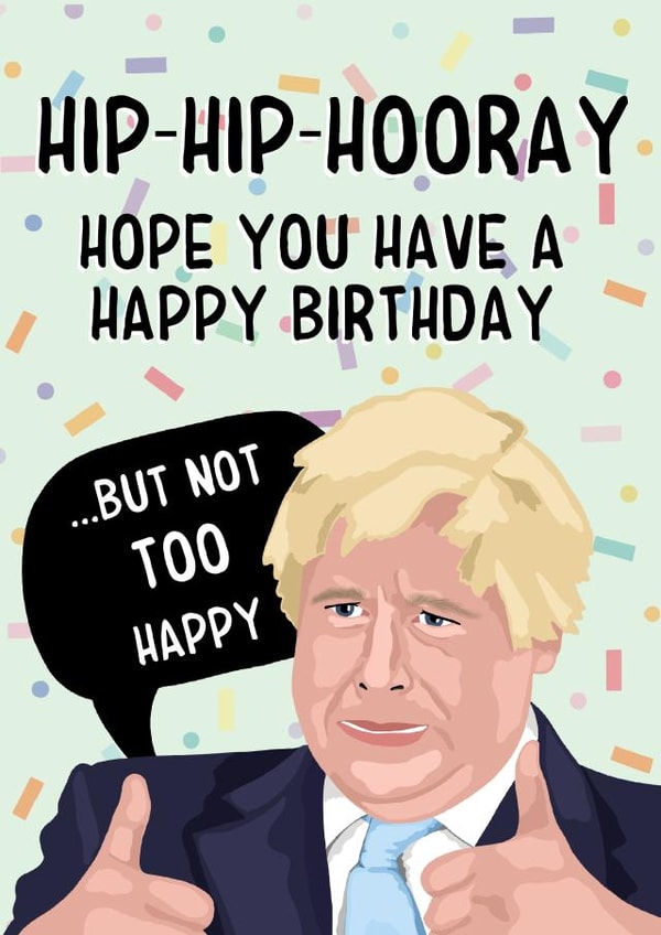 Hip-hip-hooray Boris Birthday card created by Bubble&Cheek