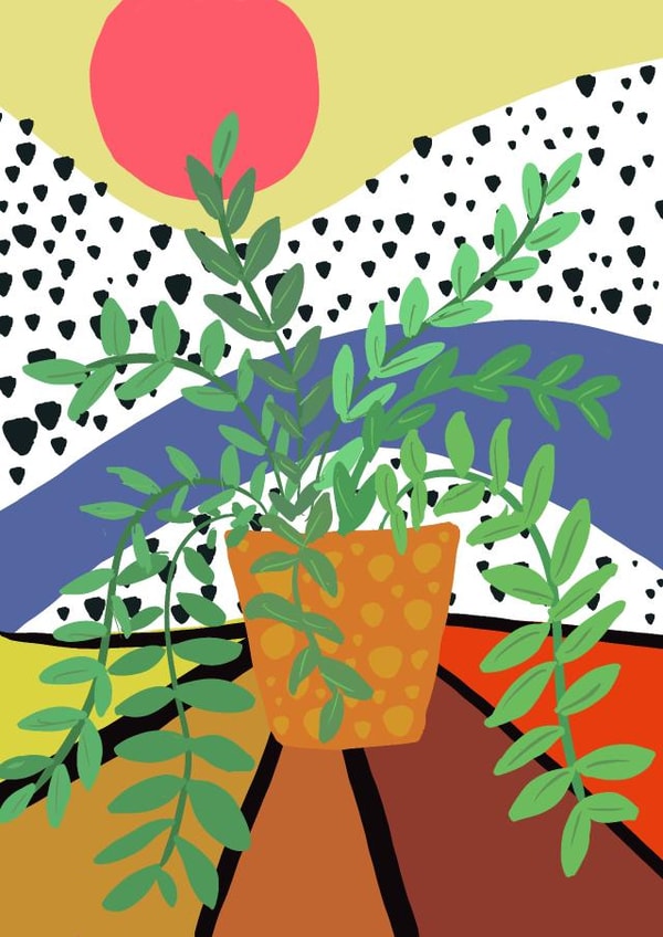 plant, just because, thinking of you, plants, miss you botanical Card 24222 created by Silvina De Vita