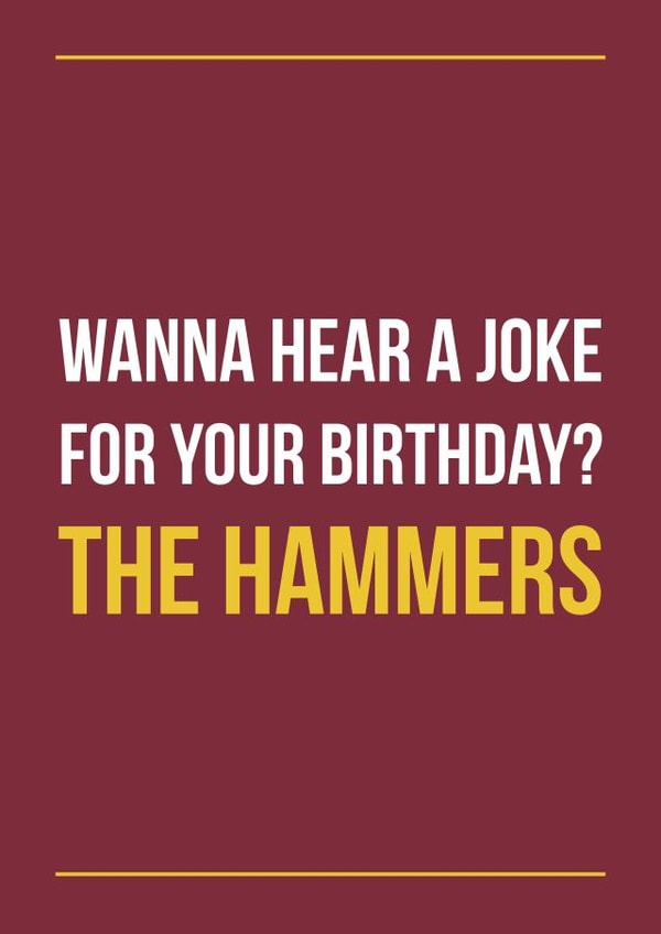 hammers west ham Birthday Card 11701 created by Rishi