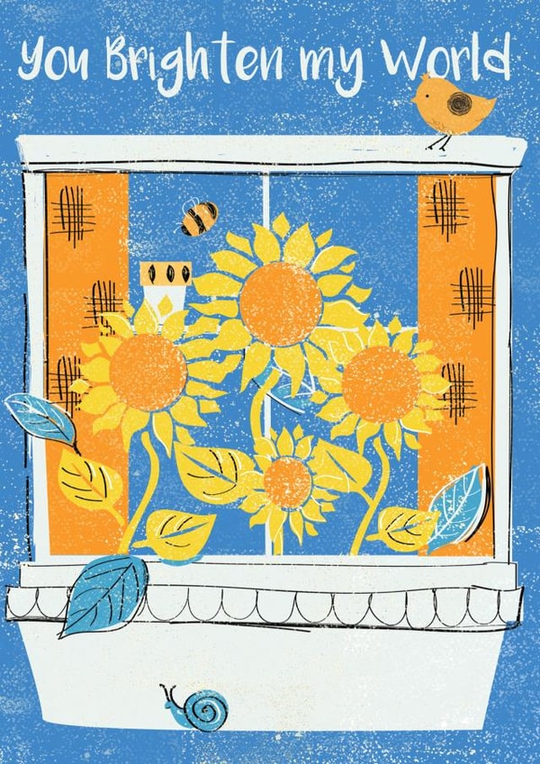 sunflower window Love & Friendship Card 2340 created by Rocket68