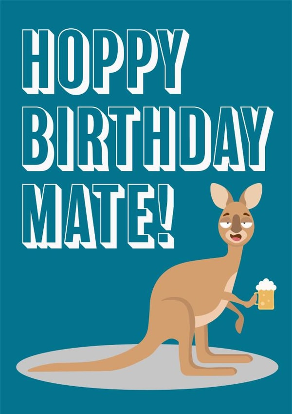Kangaroo australia Birthday Card 17337 created by Haydn Pole