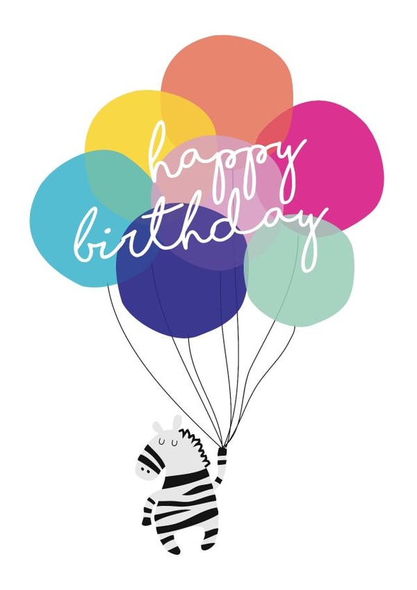 zebra balloons Birthday Card 14442 created by Ooh I Like That Design