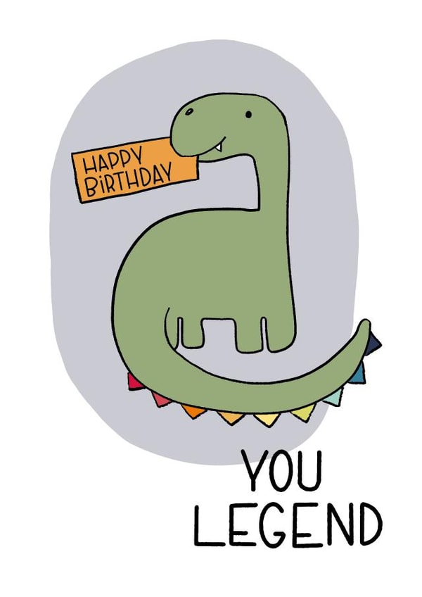 dinosaur legend Birthday Card 3908 created by Wink Design - Michelle Roberts