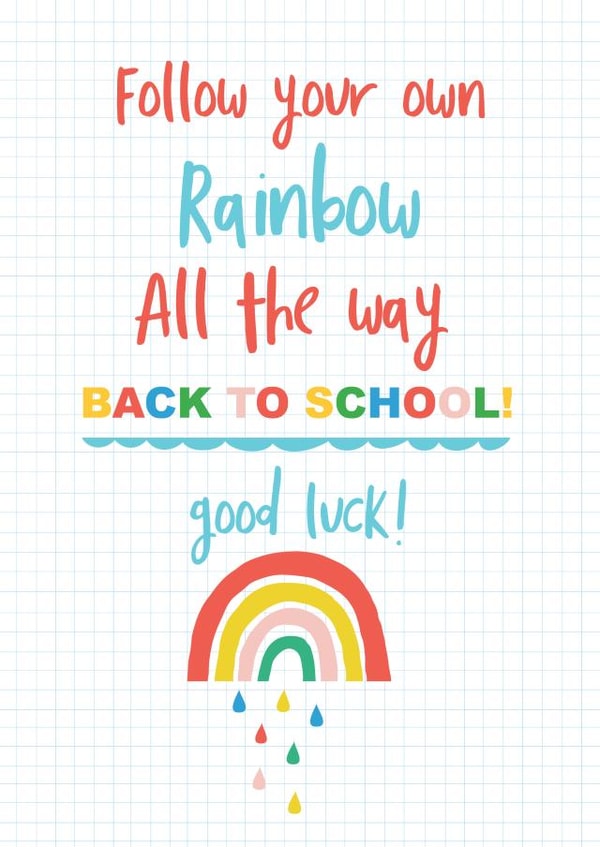 rainbow back to school Good Luck Card 12713 created by TillieMint