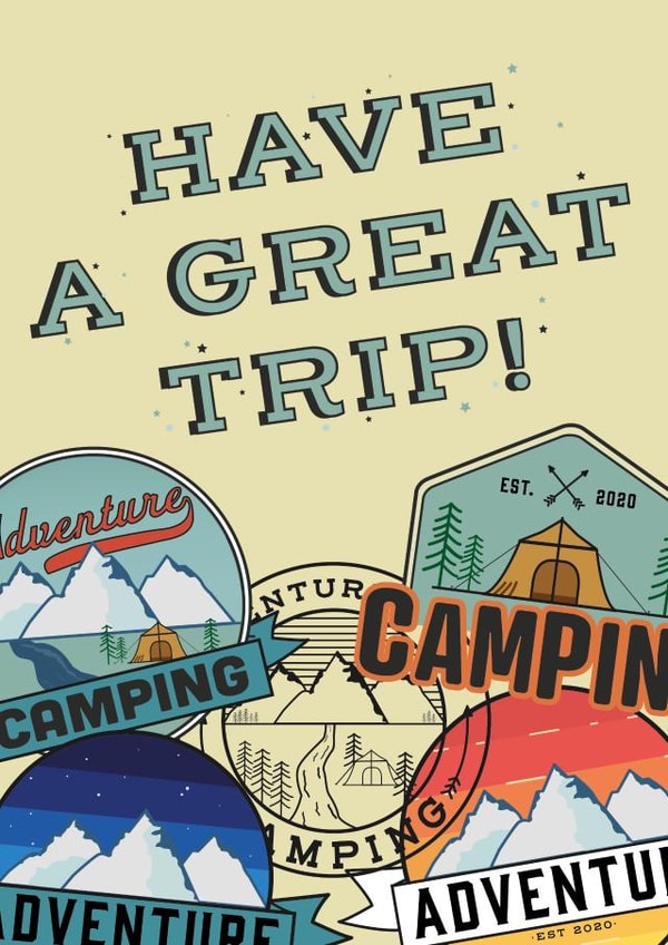 Holiday Camping Leaving Card 18043 created by Rachel Fitzjohn