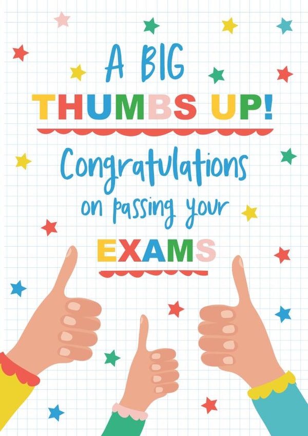 thumbs up passing Exams Card 12714 created by TillieMint