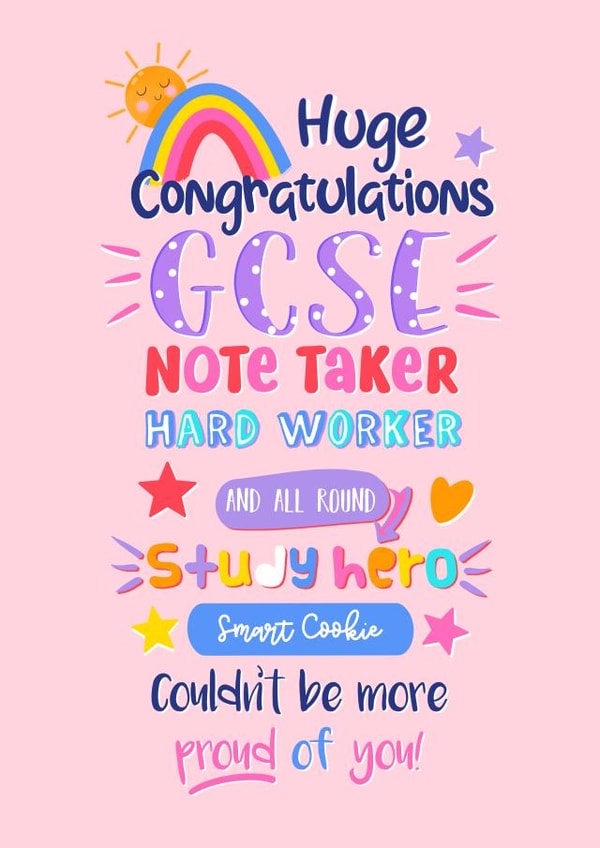 Celebrate her GCSE exam results with this pretty pink card. A smart Cookie truly deserves this. created by Little Cat Creates