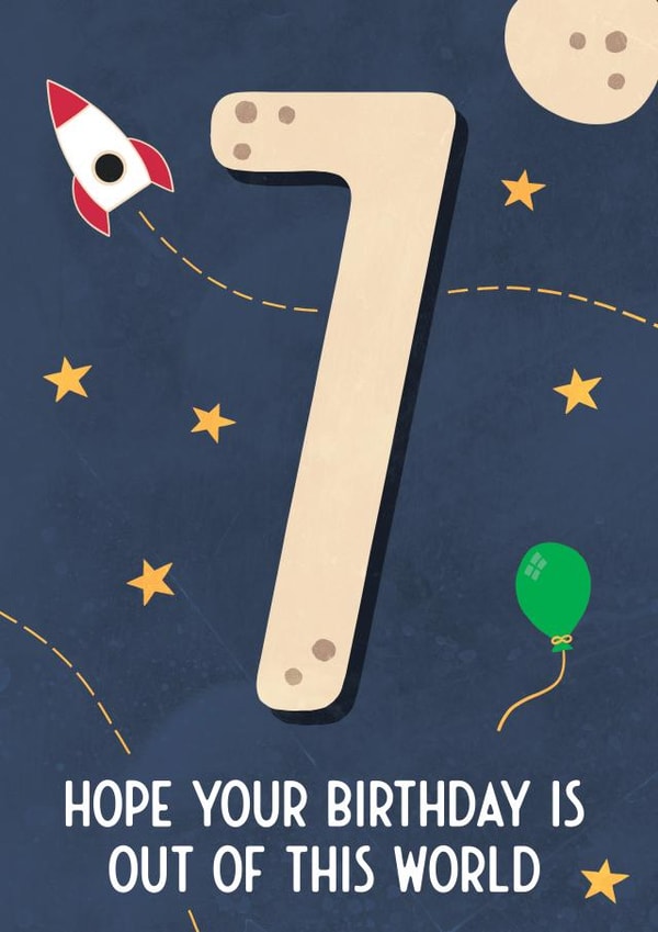 7th 7 Birthday Card 17973 created by Bev O'Connor || @oconnordesign