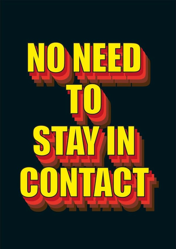 contact stay Leaving Card 20162 created by Bold Cards