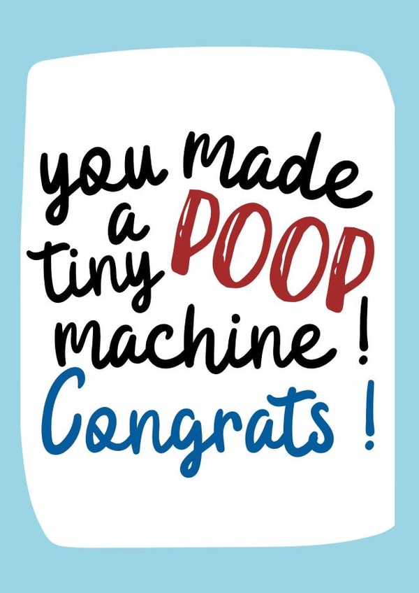 tiny poop New Baby Card 20173 created by MillennialprintsCo