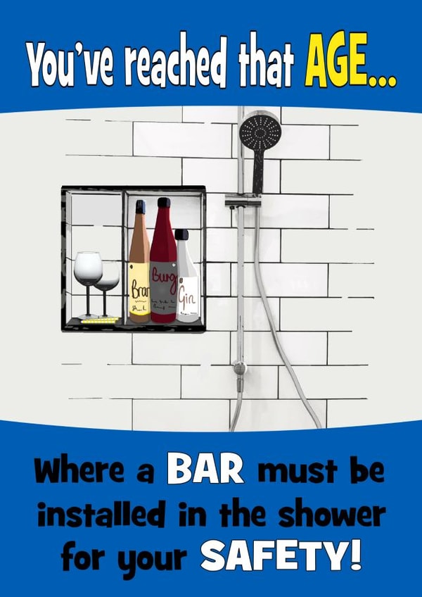 A bar in the shower birthday card created by Stephanie Scala