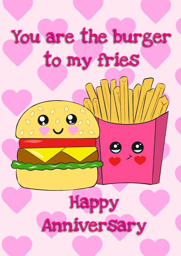 burger fries Anniversary Card 13598 created by Cutie McHootie 