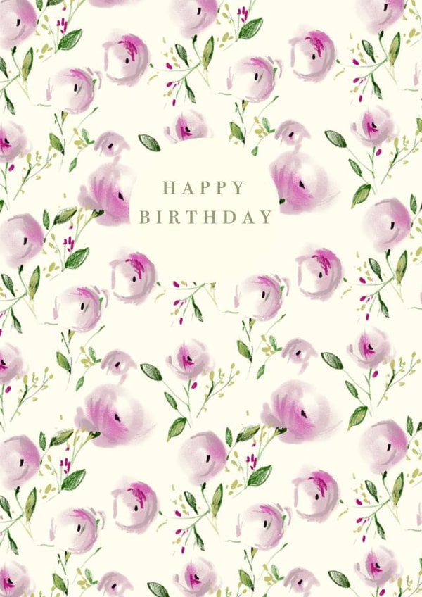 Pretty Birthday Card - Floral - Happy Birthday created by Peony Rose Design