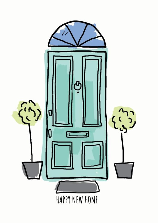Pretty Front Door New Home Card - Traditional Door - Happy New Home created by Alice Johnson Artwork