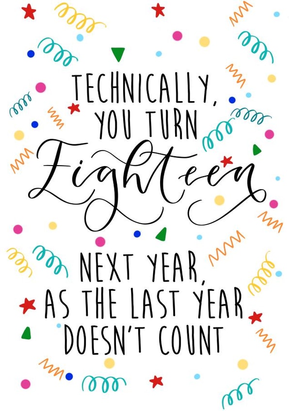 Funny 18th birthday card created by The Amyverse