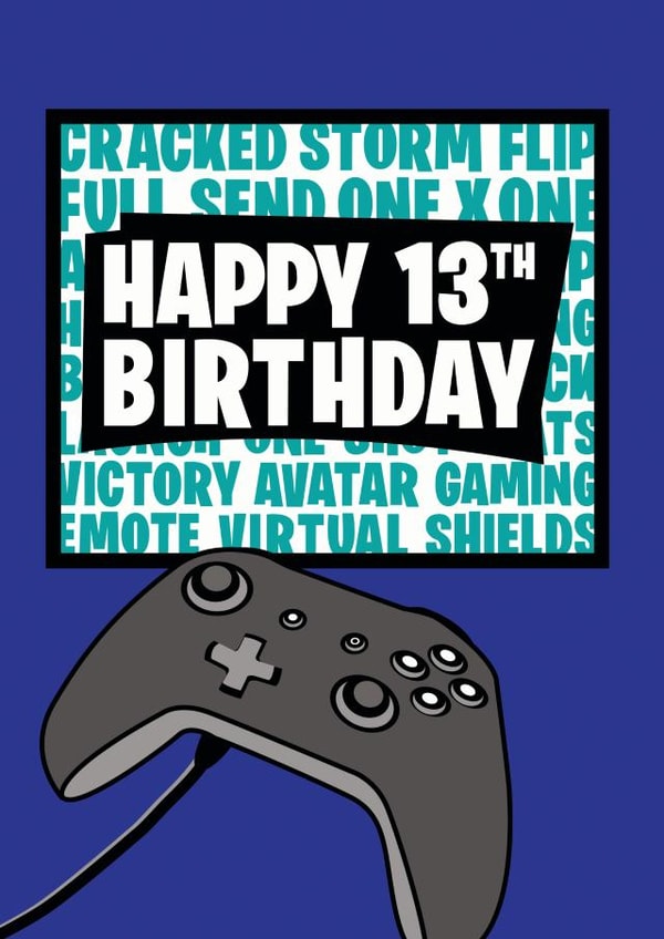 13th Fortnite Birthday Card 19206 created by Jackie Ponwaye Design