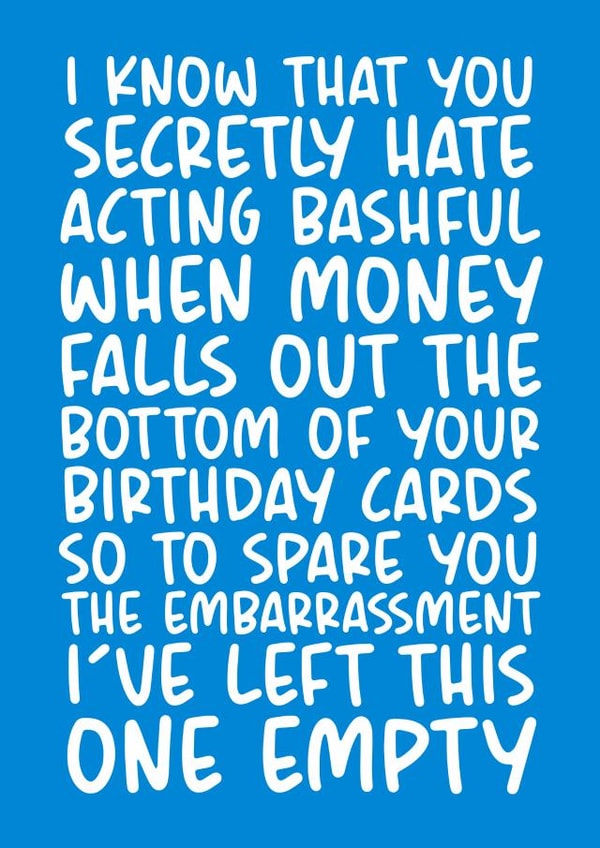 Empty Card Birthday Money Funny Card created by Brogan Thomas