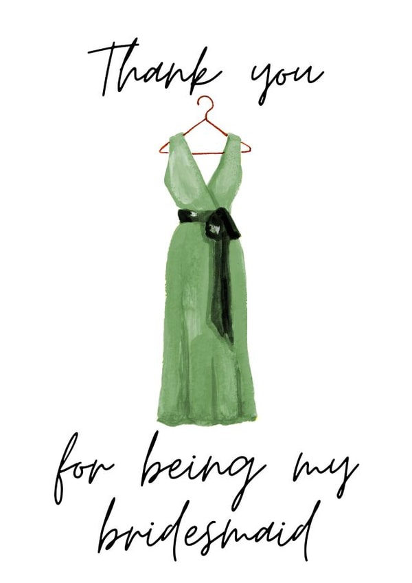 Thank you for being my bridesmaid - Green bridesmaid dress created by Sunshine in Design