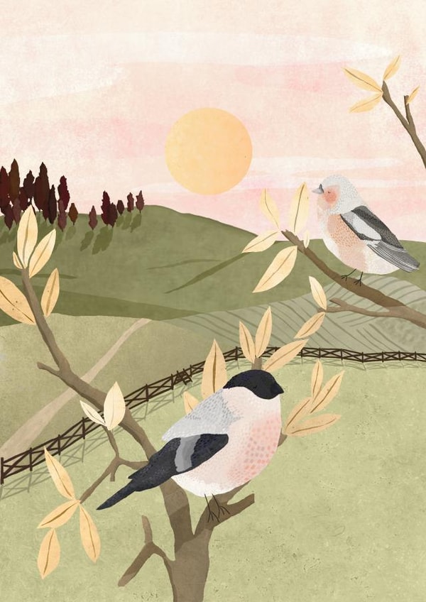birds nature Thinking of you Card 20195 created by Madeleine Groves