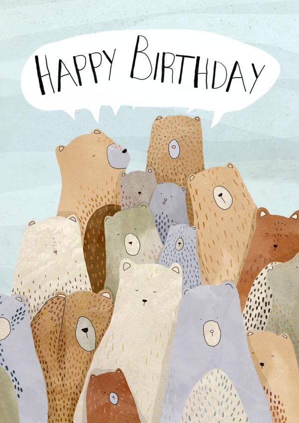bears nature Birthday Card 20196 created by Madeleine Groves