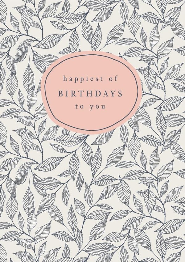 Leaf pattern birthday card created by Gooseberry Moon