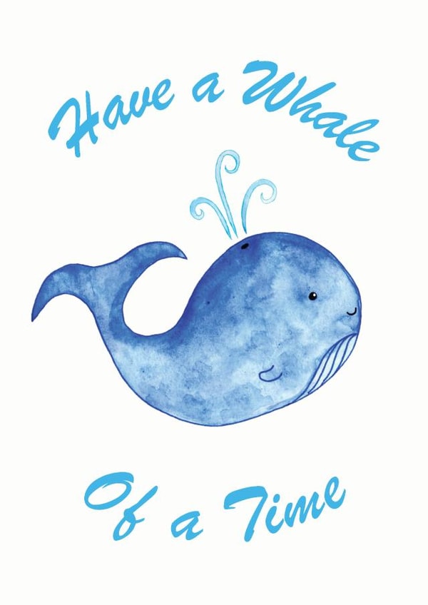 birthday card whale of a time Card 43799 created by PunderWater Designs