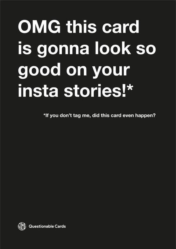 instagram funny Birthday Card 14990 created by Questionable Cards