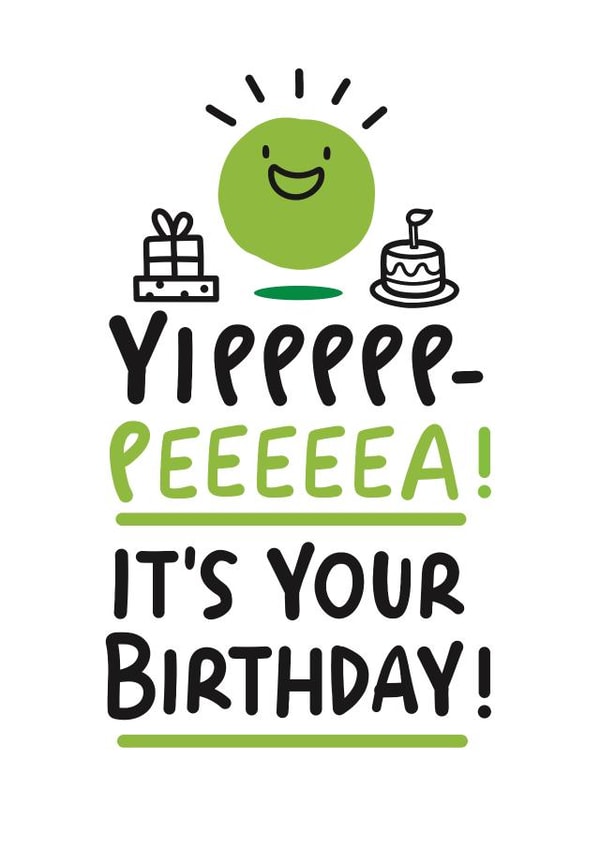 pea illustration Birthday Card 4709 created by Conor Rawson