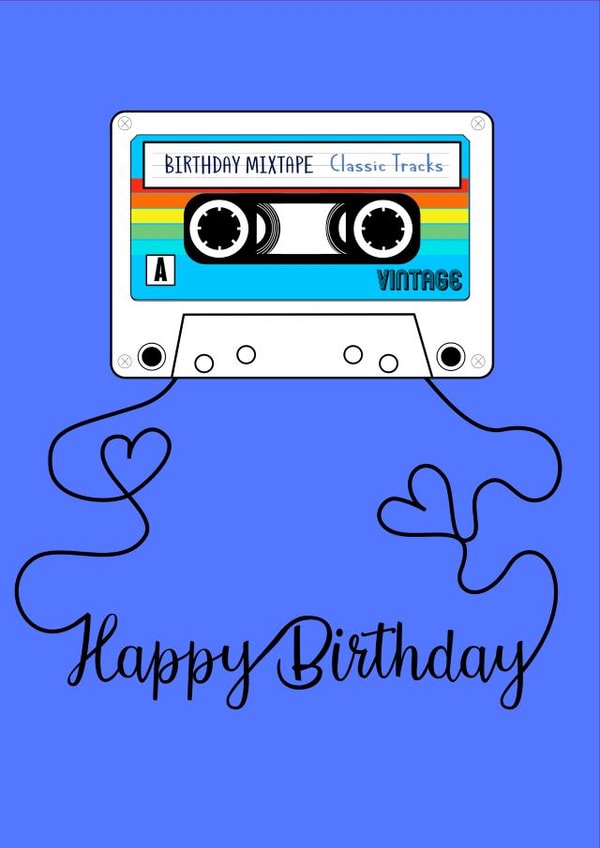 tape cassette Birthday Card 19167 created by Claire Beetham-Davies