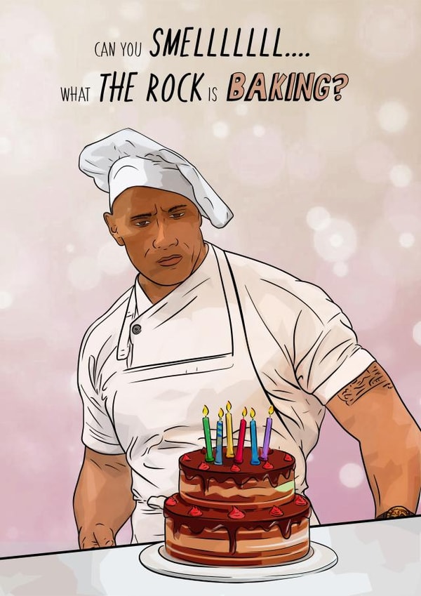 Dwayne Johnson - The Rock - Funny Birthday Card - Can You Smell WWE created by Orsum-art