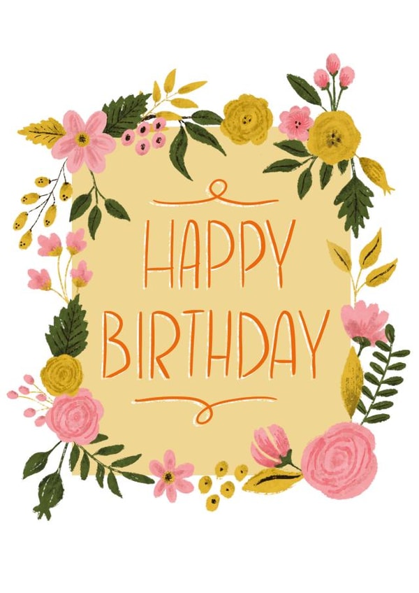 Yellow Floral Birthday Card created by Hannah Boulter