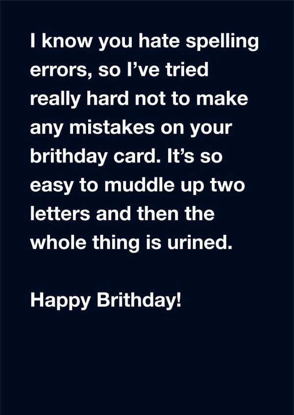 funny grammar Birthday Card 14991 created by Questionable Cards