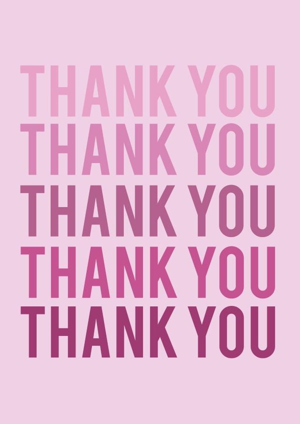 Purple gradient thank you card created by Albie Designs