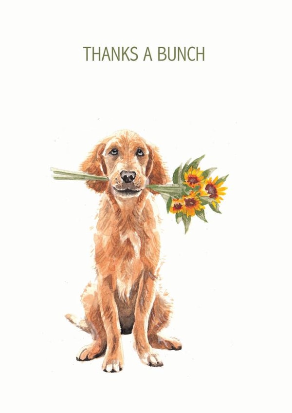 watercolour pet Thank You Card 19311 created by Rhiannon Williams Art