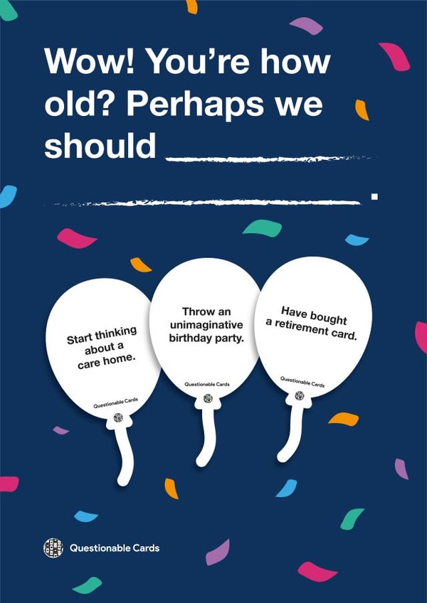 old care Birthday Card 14995 created by Questionable Cards