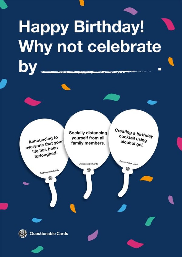 funny furlough Birthday Card 39125 created by Questionable Cards