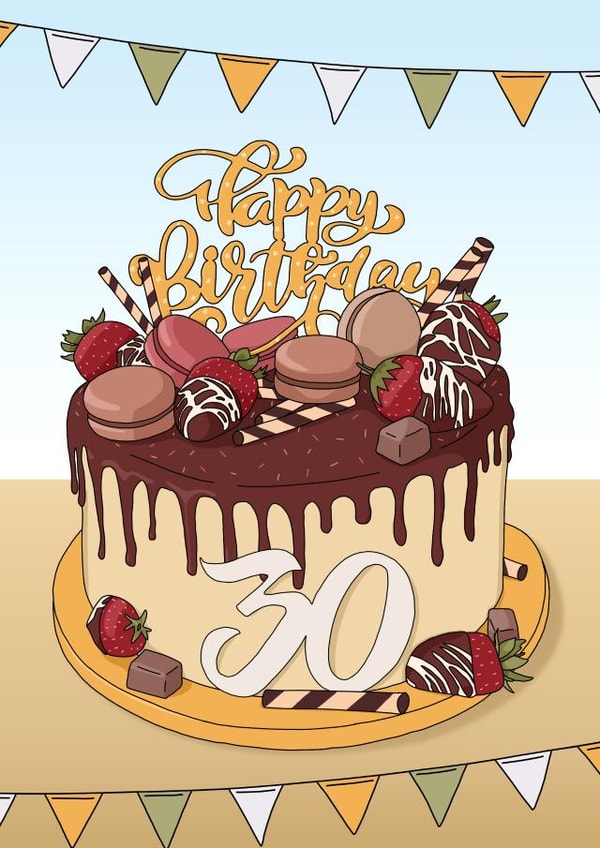 milestone 30 Birthday Card 11780 created by Evie Garnett Designs