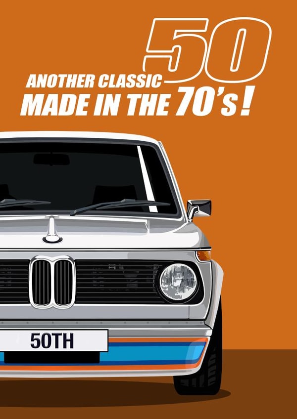 50th Birthday 1970's Classic Car created by RetroMotion Artwork