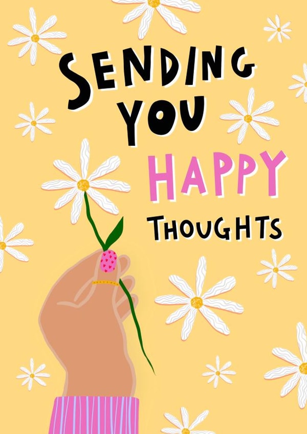 Happy thoughts flowers Thinking of you Card 18543 created by Elba Able